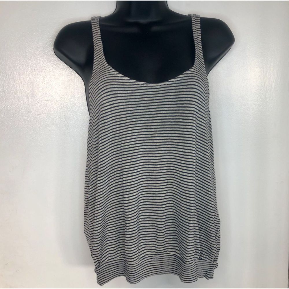 WOMENS SPLENDID ANTHROPOLOGIE RAYON BLUE AND OFF WHITE STRIPED TANK TOP SIZE XS